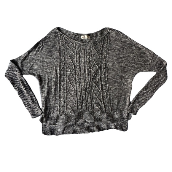 Hollister Black White Space Dye Hi Lo Knit Sweater Size Medium/Large - Picture 3 of 9